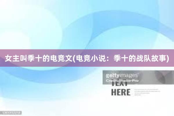 女主叫季十的电竞文(电竞小说：季十的战队故事)