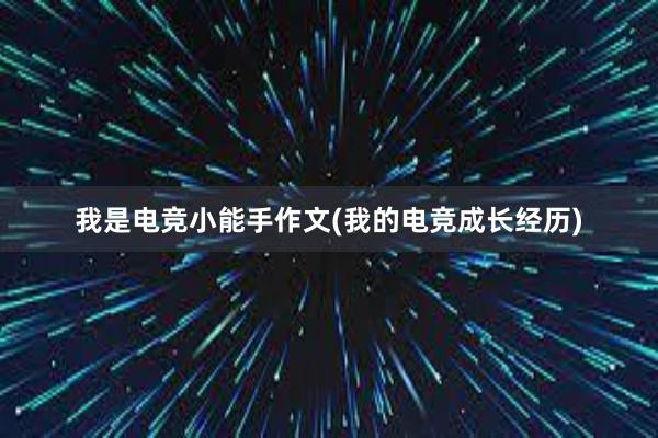 我是电竞小能手作文(我的电竞成长经历)