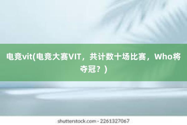 电竞vit(电竞大赛VIT，共计数十场比赛，Who将夺冠？)