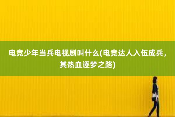 电竞少年当兵电视剧叫什么(电竞达人入伍成兵，其热血逐梦之路)