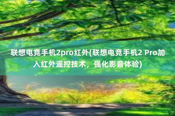 联想电竞手机2pro红外(联想电竞手机2 Pro加入红外遥控技术，强化影音体验)