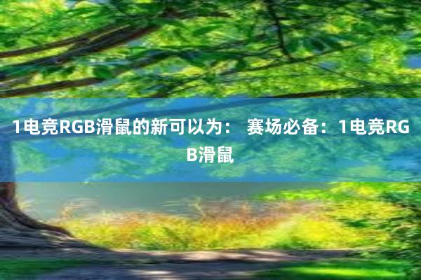 1电竞RGB滑鼠的新可以为： 赛场必备：1电竞RGB滑鼠