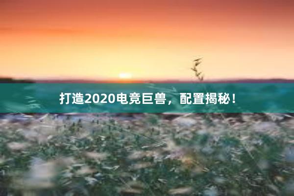 打造2020电竞巨兽，配置揭秘！