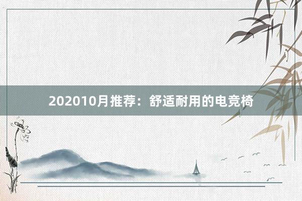 202010月推荐：舒适耐用的电竞椅