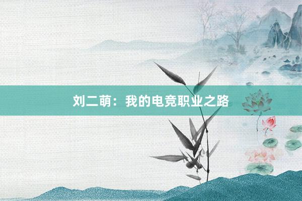 刘二萌：我的电竞职业之路