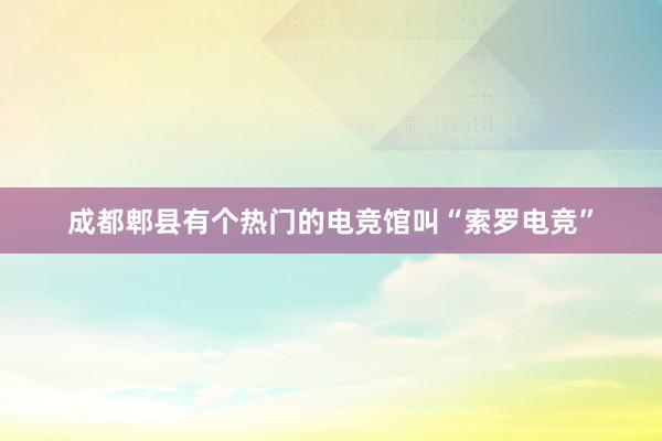 成都郫县有个热门的电竞馆叫“索罗电竞”