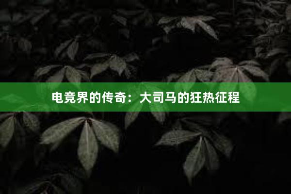 电竞界的传奇：大司马的狂热征程