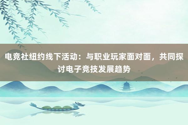 电竞社纽约线下活动：与职业玩家面对面，共同探讨电子竞技发展趋势