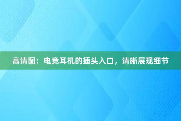 高清图：电竞耳机的插头入口，清晰展现细节