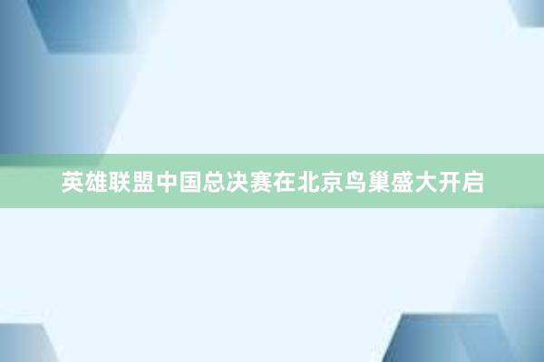 英雄联盟中国总决赛在北京鸟巢盛大开启